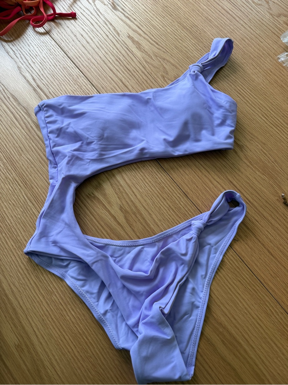Lilac One-Shoulder Cutout Bikini Set
